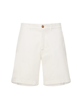 Brunello Cucinelli: Dyed cotton Bermuda shorts - White - men_0 | Luisa Via Roma