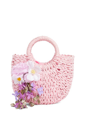Monnalisa: Raffia shoulder bag - Pink - kids-girls_0 | Luisa Via Roma
