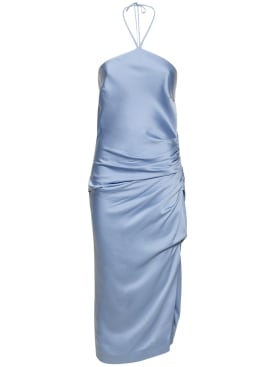 SIMKHAI: Langes Kleid aus Satin „Hansel“ - Blau - women_0 | Luisa Via Roma