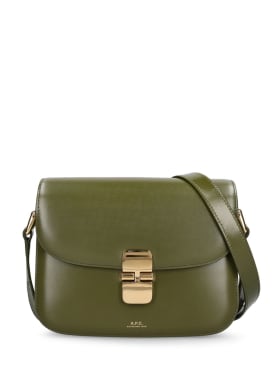 A.P.C.: Small Grace leather shoulder bag - Wild Green - women_0 | Luisa Via Roma