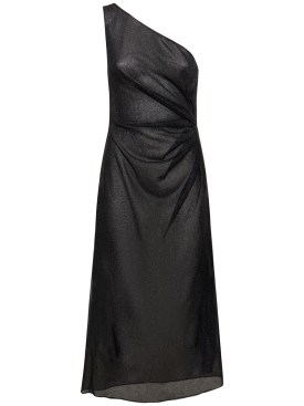 Oséree Swimwear: Lumière knot lurex long dress - Black - women_0 | Luisa Via Roma