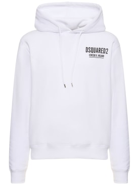 Dsquared2: Ceresio 9 print cotton jersey hoodie - White - men_0 | Luisa Via Roma