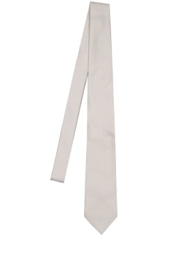 Tom Ford: 8cm Blade silk tie - Silver - men_0 | Luisa Via Roma