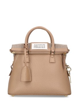Maison Margiela: 5AC mini grained leather top handle bag - Biche - women_0 | Luisa Via Roma
