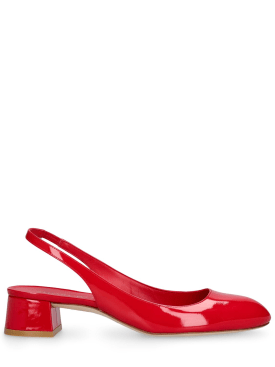Stuart Weitzman: 35mm Vivienne patent leather slingbacks - Red - women_0 | Luisa Via Roma