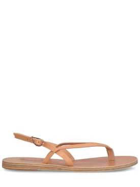 Ancient Greek Sandals: 5mm Synthesis leather flat sandals - Natural - women_0 | Luisa Via Roma