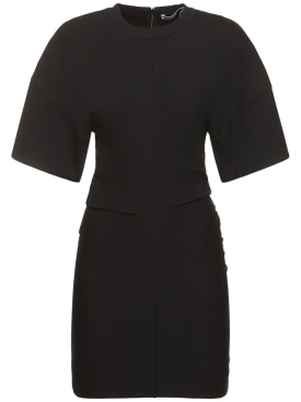 Alexander Wang: Drop shoulder cotton blend mini dress - Black - women_0 | Luisa Via Roma