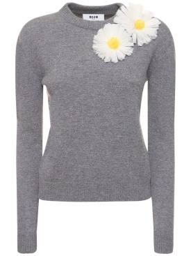 MSGM: Wool blend sweater - Grey - women_0 | Luisa Via Roma