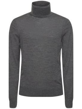 Tom Ford: Fine gauge wool roll neck sweater - Charcoal - men_0 | Luisa Via Roma