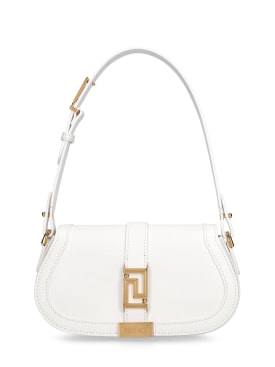 Versace: Mini Greca Goddess leather shoulder bag - White - women_0 | Luisa Via Roma