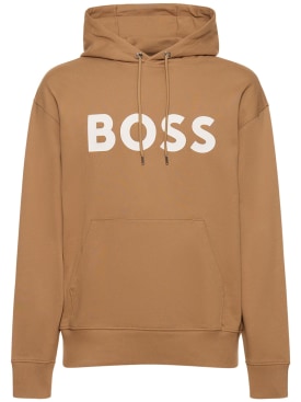 Boss: Sullivan 16 logo hoodie - Medium Beige - men_0 | Luisa Via Roma