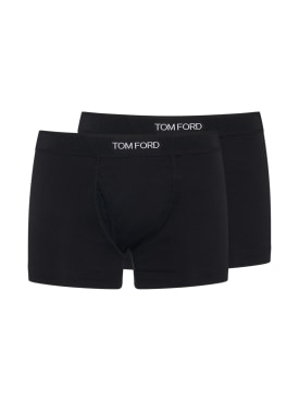 Tom Ford: Lot de 2 slips en coton - Gris - men_0 | Luisa Via Roma