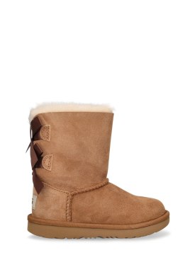 Ugg: Bailey Bow II shearling boots - Brown - kids-girls_0 | Luisa Via Roma