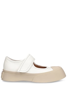 Marni: 20mm Pablo Mary Jane leather shoes - White - women_0 | Luisa Via Roma