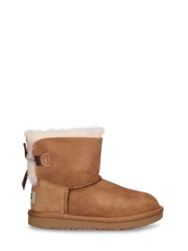 Ugg: Mini Bailey Bow II shearling boots - Brown - kids-girls_0 | Luisa Via Roma