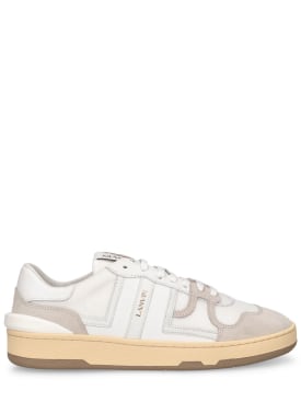 Lanvin: 10mm Clay poly & leather sneakers - White - women_0 | Luisa Via Roma