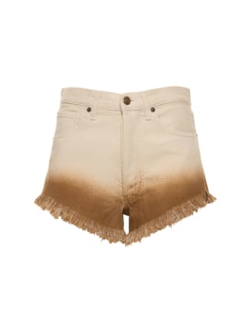 Alanui: Denim-Shorts mit Fransen „Bright Hues“ - Weiß/Braun - women_0 | Luisa Via Roma
