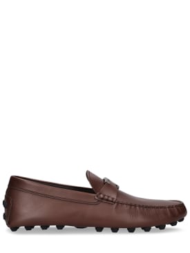 Tod's: T Gommino leather loafers - Brown - men_0 | Luisa Via Roma