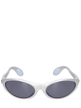 Coperni: Logo cycling sunglasses - Silver - men_0 | Luisa Via Roma