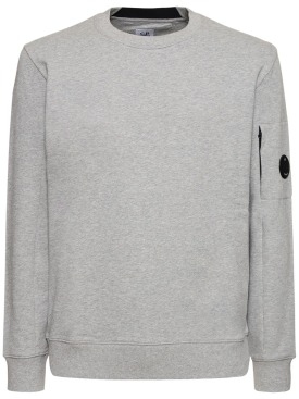 C.P. Company: Sweatshirt aus Baumwollfleece - Grau Melange - men_0 | Luisa Via Roma