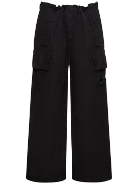 C.P. Company: Flatt nylon oversized cargo pants - Black - men_0 | Luisa Via Roma