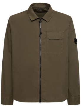 C.P. Company: Gabardine zipped shirt - Green - men_0 | Luisa Via Roma