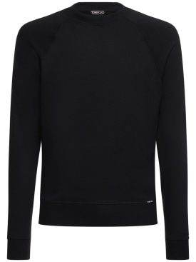 Tom Ford: Viscose blend crew sweatshirt - Black - men_0 | Luisa Via Roma