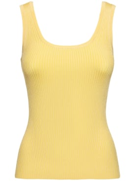 Zimmermann: 圆领平纹针织背心 - 黄色 - women_0 | Luisa Via Roma