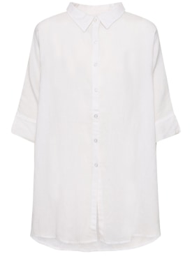 POSSE: Lula linen & cotton long shirt - Beyaz - women_0 | Luisa Via Roma