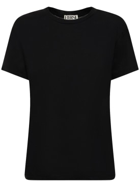 Éterne: 短袖棉质T恤 - 黑色 - women_0 | Luisa Via Roma