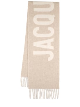 Jacquemus: L'Echarpe Jacquemus wool scarf - Multi/beige - men_0 | Luisa Via Roma