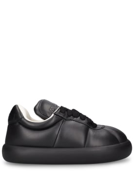 Marni: Chunky soft leather low top sneakers - Black - men_0 | Luisa Via Roma