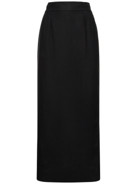 POSSE: Emma linen midi pencil skirt - Black - women_0 | Luisa Via Roma