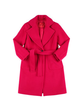 MAX&Co.: Belted wool long coat - Fuchsia - kids-girls_0 | Luisa Via Roma