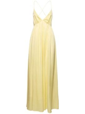 Zimmermann: Long silk slip dress - Lemon - women_0 | Luisa Via Roma