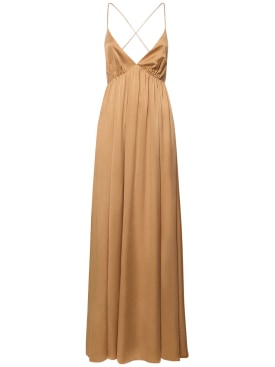 Zimmermann: Long silk slip dress - Beige - women_0 | Luisa Via Roma