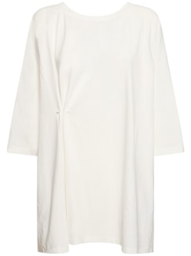 MM6 Maison Margiela: Cotton jersey t-shirt - White - women_0 | Luisa Via Roma