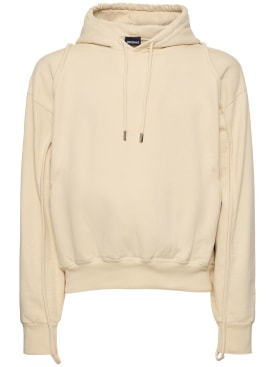 Jacquemus: Le Sweatshirt Camargue cotton hoodie - Açık Bej - men_0 | Luisa Via Roma