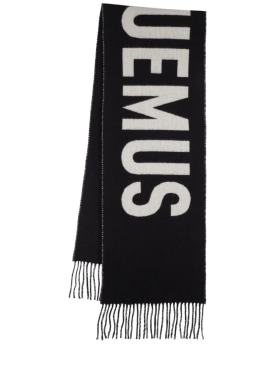 Jacquemus: L'Echarpe Jacquemus wool scarf - Black - men_0 | Luisa Via Roma