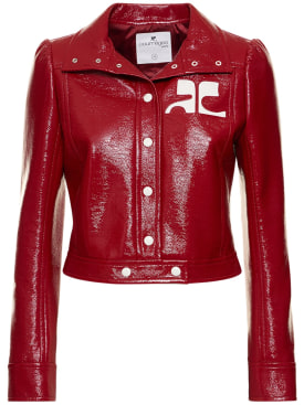 Courreges: Vinyl jacket - Red - women_0 | Luisa Via Roma