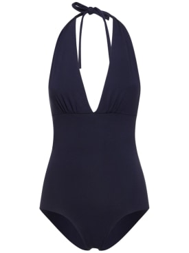 Isole & Vulcani: Seamless jersey one piece swimsuit - Navy - women_0 | Luisa Via Roma