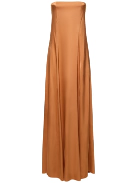 Forte_forte: Stretch silk satin dress - Sunset - women_0 | Luisa Via Roma
