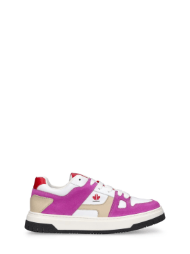 Dsquared2: Tech & leather lace-up sneakers - Purple/White - kids-girls_0 | Luisa Via Roma