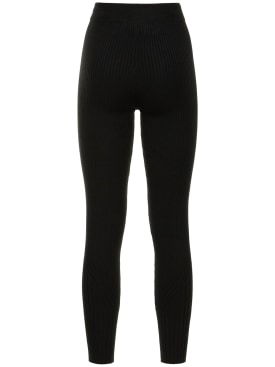 Varley: Mocado rib knit base layer ski leggings - Black - women_0 | Luisa Via Roma