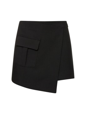 MSGM: 粘胶纤维混纺裙裤 - 黑色 - women_0 | Luisa Via Roma
