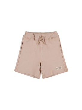 MSGM: Shorts de algodón con bolsillos - Beige - kids-boys_0 | Luisa Via Roma