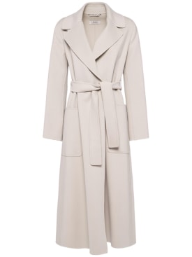 'S Max Mara: Paolore belted wool long coat - Beige - women_0 | Luisa Via Roma