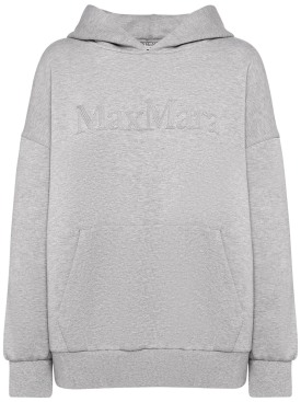 'S Max Mara: Sapore jersey logo hoodie - Grey - women_0 | Luisa Via Roma