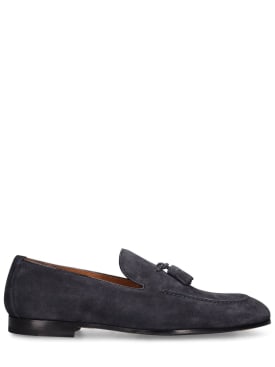 Doucal's: Suede loafers - Navy - men_0 | Luisa Via Roma
