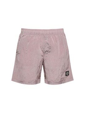Stone Island: Nylon swim shorts - Pink - men_0 | Luisa Via Roma